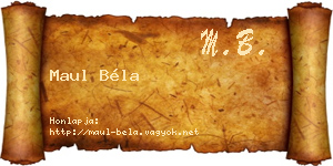 Maul Béla névjegykártya